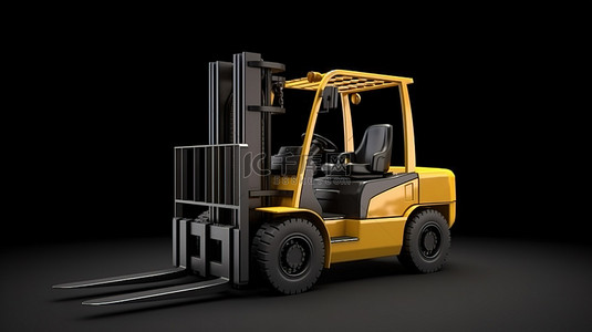 重型运输背景图片_用于商品运输的叉车货车的逼真 3D 渲染