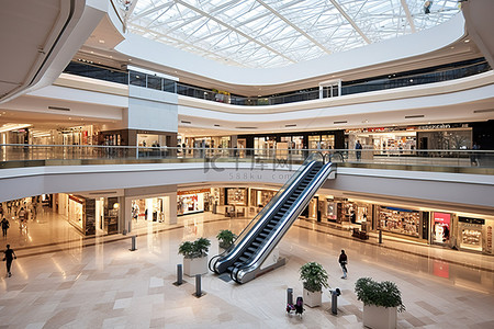 深圳香港背景图片_拥有自动扶梯以及其他大型设备的大型购物中心