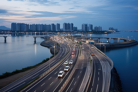 机场车背景图片_主要高速公路通往机场和Yeohanmundong港口