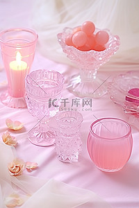 下午果冻背景图片_一个粉红色的杯子