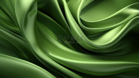 拜师宣言背景图片_飘动的绿色缎子是单色抽象背景下优雅的时尚宣言