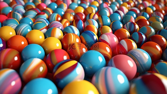 以鲜艳的色彩变换和混合球体抽象 3D 插图
