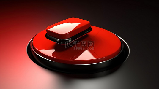 鼠标光标悬停在其上的红色恐慌按钮的 3D 插图