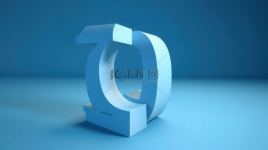 邮件背景背景图片_在蓝色背景下设置的扁平字母 3d 图标