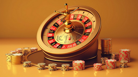 米色背景在线赌场的折扣 3D 老虎机和轮盘赌轮