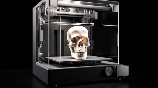 X 射线 3D 打印机上的注射器喷嘴 3D 渲染