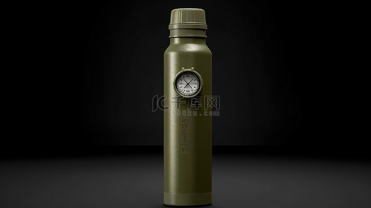 军用热水瓶图标的 3d 渲染