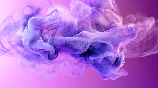紫色烟雾和蒸汽作为背景的迷人 3D 插图