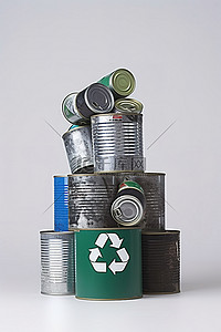 回收带有字母的锡罐