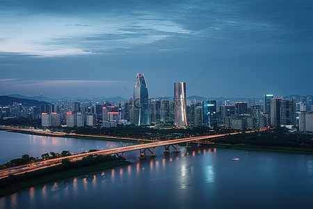 杨浦滨江背景图片_这个城市靠近水，有很多桥梁