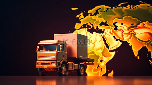 海洋和船背景图片_全球货物运输和物流交付的 3d 插图