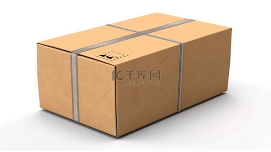 三棱柱包装盒背景图片_带纸板包装盒的白色背景的 3D 渲染