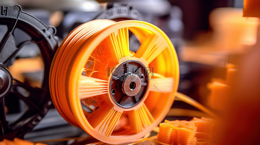 发动机生产背景图片_汽车发动机 3D 打印塑料丝原型的特写