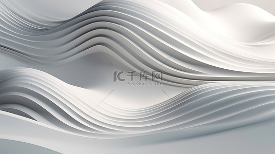 销售蓝色背景图片_迷人的白色波浪设计抽象背景与 3D 插图