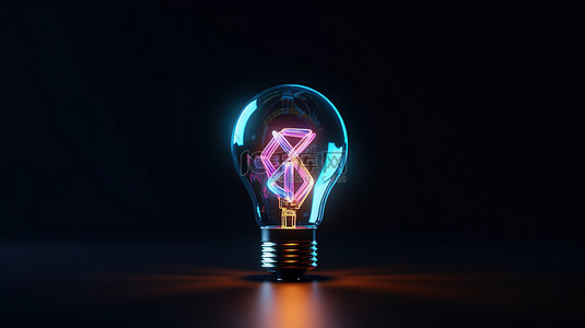 创新思维 3D 图标灯泡启动集思广益和创意 3D 插图