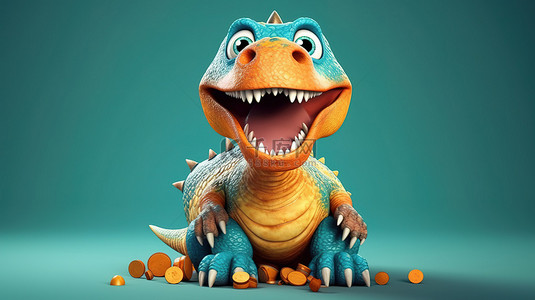 搞笑恐龙 3D 艺术作品