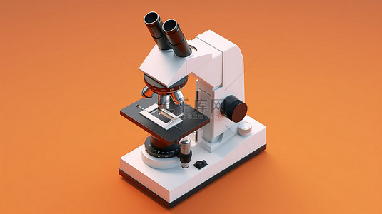 生物技术背景图片_孤立显微镜物体的等距 3D 渲染