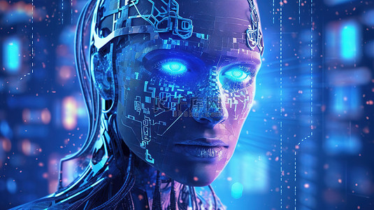 未来模板背景图片_精通技术的黑客利用先进的人工智能工具进行 3D 渲染