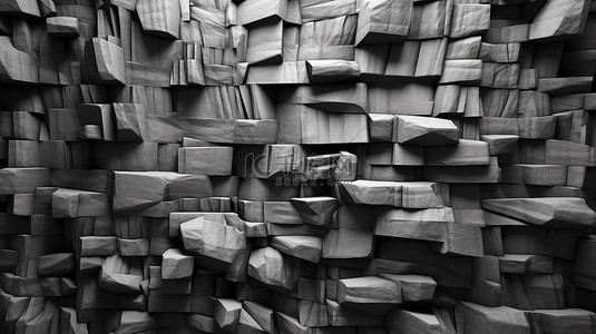 坚韧的灰色岩石面板 3D 抽象纹理设计