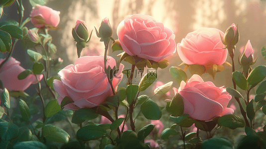 红色鲜花背景背景图片_花苞玫瑰花粉色花朵背景