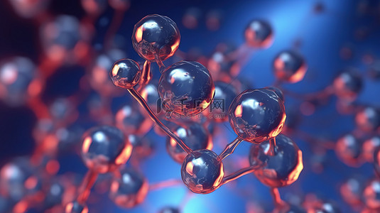 科学探索 3d 渲染的分子和原子背景