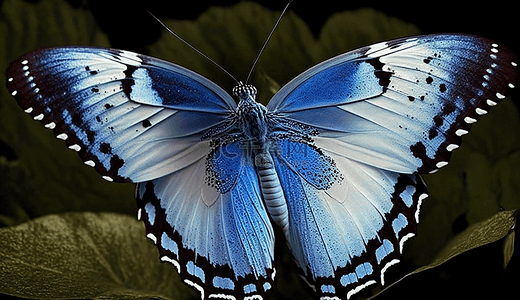 一只蓝蝴蝶背景图片_蝴蝶蓝白色写实背景