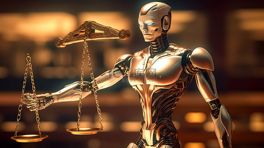 法庭法官背景图片_网络法或互联网法背景下的人工智能机器人插图以及司法尺度