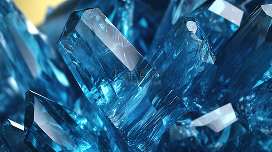 石家庄特色背景图片_令人惊叹的大型蓝色晶体特写，以磷灰石石英托帕石海蓝宝石蓝色蓝宝石电气石和钻石为特色，3D 插图