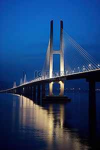 png国潮背景图片_兰州湾大桥 png lc007l