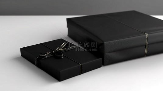 书样机背景图片_黑纸笔记本旁边的白盒 3D 渲染