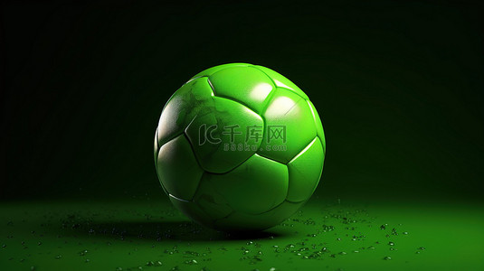 足球插图的绿色背景足球 3d 渲染