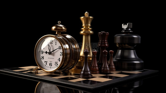 策略与精确度的冲突 3D 国际象棋和大炮在棋盘上相互对峙