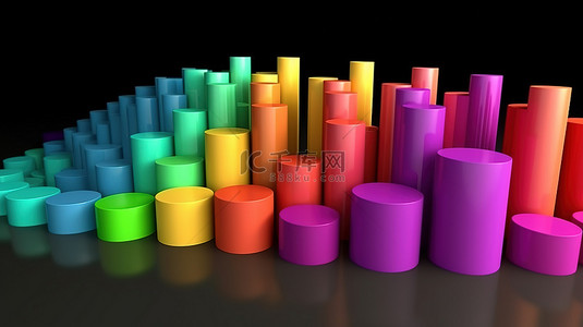 彩色商业背景图片_3d 渲染的彩色商业图的插图