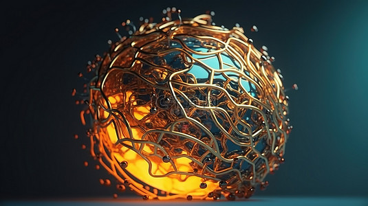 元素趋势背景图片_带有运动设计元素的插图 3D 抽象球体动画