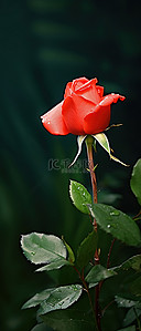 合成的背景图片_草地上的红玫瑰
