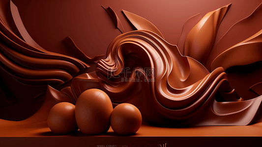 巧克力情人节背景图片_巧克力棕色背景