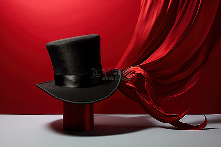 黑色高背景图片_红色和黑色高顶礼帽