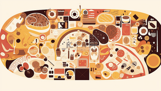 食物海报背景插图
