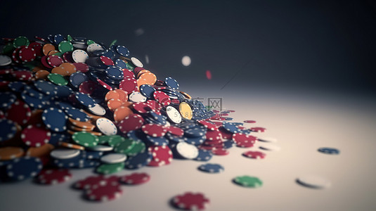 扑克玩扑克背景图片_3d 渲染中的扑克筹码
