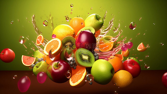 绘水果背景图片_食物新鲜水果写实