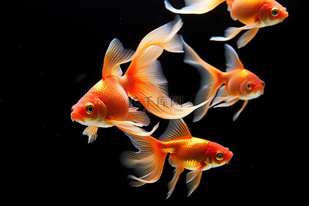 一群彼此相邻的橙色鱼