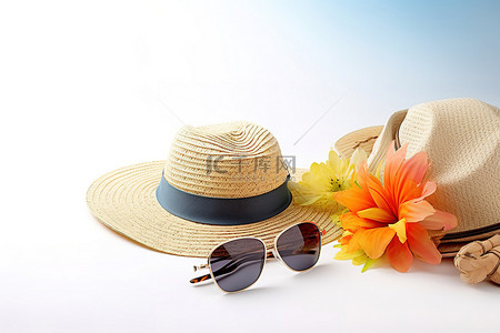 带着帽子的暑假概念