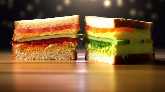 三明治奶酪背景图片_3d 熟食店三明治解剖与背景