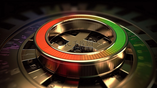 金属概念 3d 渲染中描绘欧元和美元之间汇率的圆形箭头