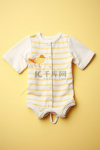 黄色衣服背景图片_条纹奶嘴婴儿连体衣 婴儿桃黄色
