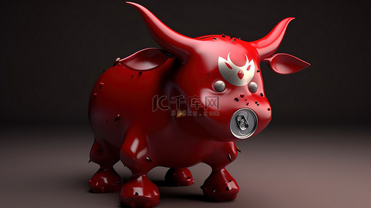 红牛的机智 3D 插图