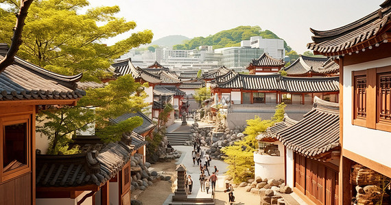 首尔的传统韩国村