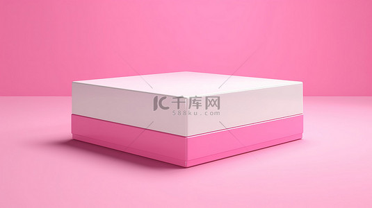 产品阶段渲染 3D 粉色和白色盒子