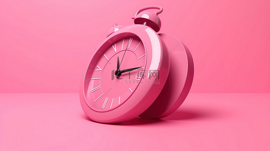 10 分钟符号以 3d 呈现的粉红色背景插图为特色