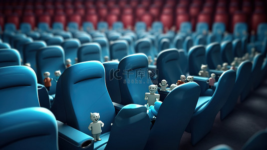 视频背景图片_在线选座手动为电影观众在 3D 渲染中挑选完美位置